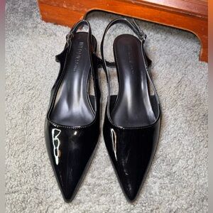 Wild Diva Black Slingback Flats